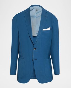 Kiton Apos;S Washed Cashmere Single-Breasted Sport Coat - Blue