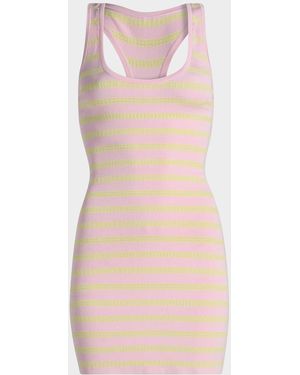 LoveShackFancy Gayle Striped Tank Minidress - Pink