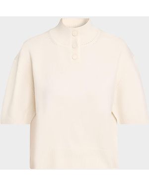 Brandon Maxwell The Kinley Cashmere Cropped Sweater - Natural