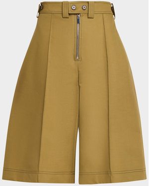 Christopher John Rogers Cotton Twill Wide-Leg Culottes - Yellow