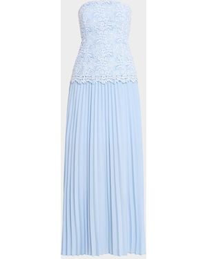 Generation Love Cody Pleated Lace Strapless Dress - Blue
