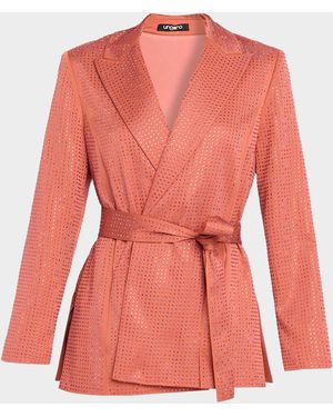 Emanuel Ungaro Rhinestone Wrap-Front Jacket - Pink