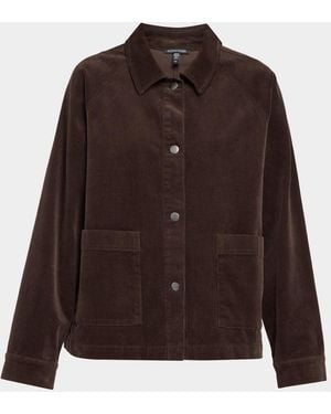 Eileen Fisher Button-Front Stretch Corduroy Jacket - Brown