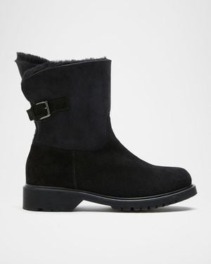 La Canadienne Hadley Shearling-Lined Suede Boots - Black