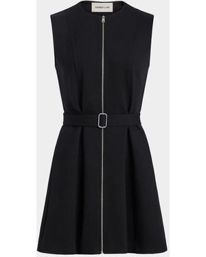 10 Crosby Derek Lam Deeda Ponte Zip-Front Mini Dress - Black