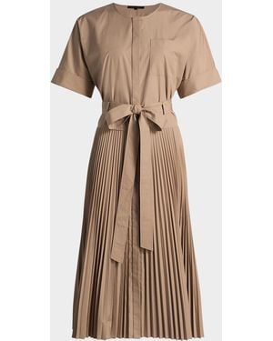 Kobi Halperin Loretta Cotton-Blend Tie-Waist Shirtdress - Natural