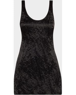 FFORME Joey Scoop-Neck Satin Mini Dress - Black