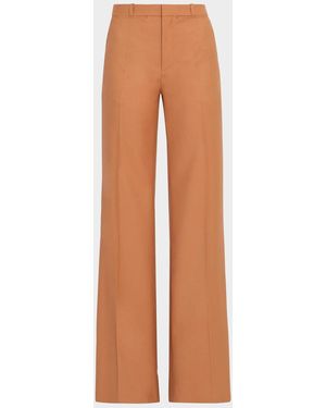 Chloé Wool Gabardine Wide-Leg Pants - Multicolor