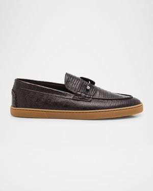 Christian Louboutin Chambeliboat Pin Lizard-Effect Loafers - Multicolor