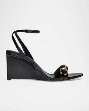 Gucci Donna 80Mm Wedge Sandals - Black