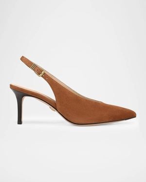 Veronica Beard 70Mm Luciana Suede Slingback Pumps - White