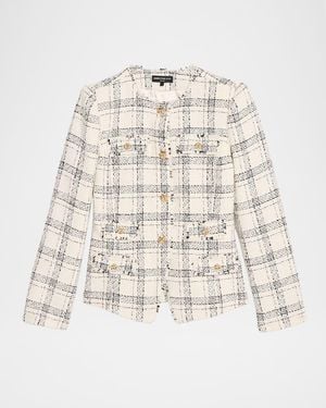 Generation Love Havana Windowpane Tweed Jacket - Natural