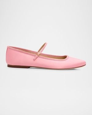Veronica Beard Ellie Satin Ballerina Flats - Pink