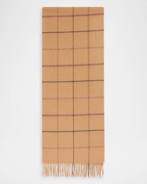 Paul Smith Apos;S Signature Stripe Windowpane Wool-Cashmere Scarf - Natural