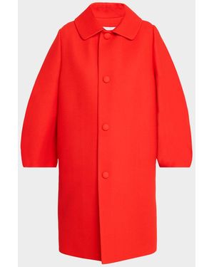 Dice Kayek Curved-Sleeve Single-Breasted Top Coat - Red