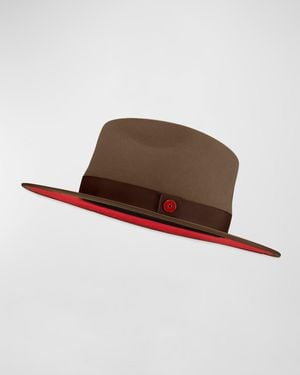 Keith James Queen-Brim Wool Fedora Hat - Brown