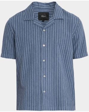 Rails Apos;S Ely Multi-Stripe Short-Sleeve Shirt - Blue