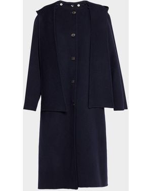 Sea Astra Double-Face Coat With Detachable Hood - Blue