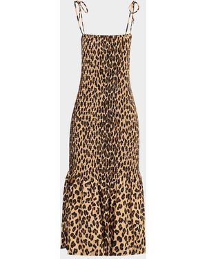 Simon Miller Canto Smocked Poplin Dress - Metallic