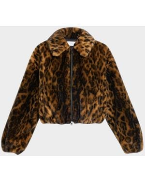 A.L.C. Esme Leopard Faux Fur Jacket - Brown