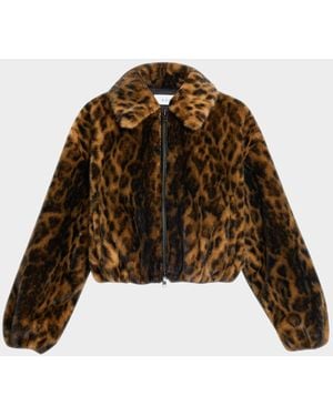 A.L.C. Esme Leopard Faux Fur Jacket - Brown
