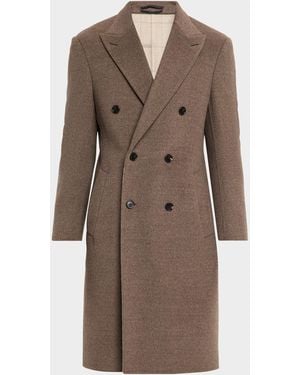 dunhill Apos;S Merino Wool Double Face Top Coat - Brown