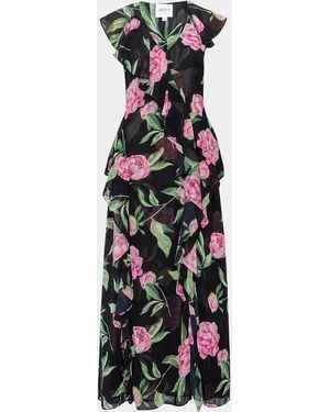 MISA Los Angles Lilith Ruffled Maxi Dress - White