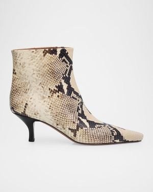 Paris Texas 60Mm Rose Snake-Printed Leather Ankle Boots - Natural