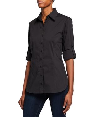 Finley Joey Button-Down Long-Sleeve Roll-Tab Shirt - Black