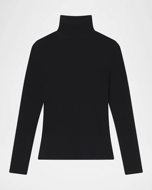 FRAME The Shadow Cotton Turtleneck - Black
