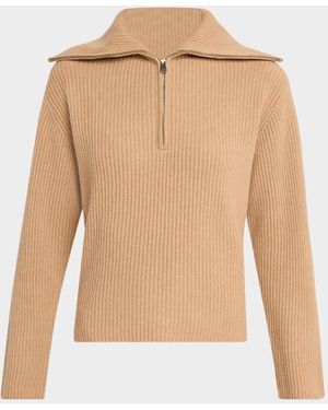 Jonathan Simkhai Landry Cashmere Zip Sweater - Natural