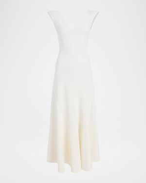 Proenza Schouler Romana Sleeveless Crepe Dress - White