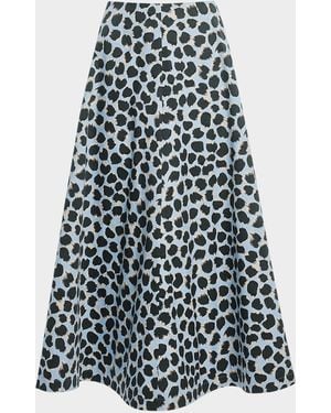 Altuzarra Varda Animal-Print Midi Skirt - White