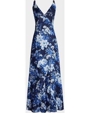 Ralph Lauren Nm X Rl Ferra Floral Linen Jumpsuit - Blue