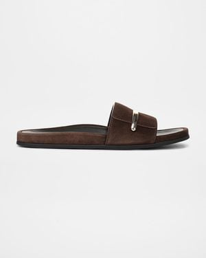 Vince Sadie Suede Slide Sandals - White