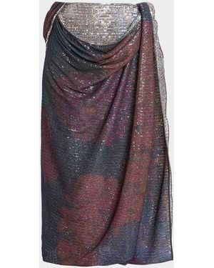 MM6 by Maison Margiela Sequined Draped Midi Skirt - Purple