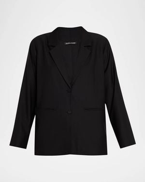 Eileen Fisher Woven Single-Breasted Blazer - Black