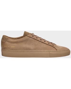 Common Projects Apos;S Achilles Nubuck Low-Top Sneakers - Gray