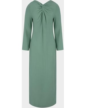 BERNADETTE Lauren Twisted V-Neck Long-Sleeve Midi Dress - Green