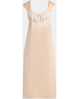 Chloé Sleeveless Silk A-Line Midi Dress - Natural