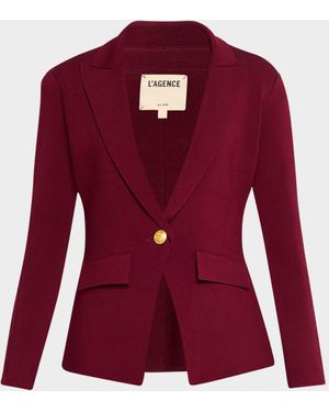 L'Agence Chamberlain Knit Blazer - Red