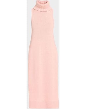 Michael Kors Side-Slit Knit Turtleneck Sweater - Pink