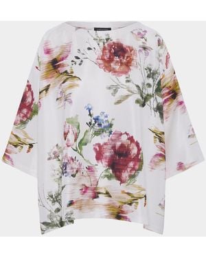 Eskandar A-Line Scoop Neck Top - White