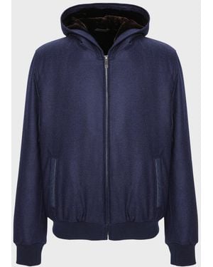 Gorski Apos;S Loro Piana Wool-Cashmere Jacket With Select Shearling Lamb Lining - Blue