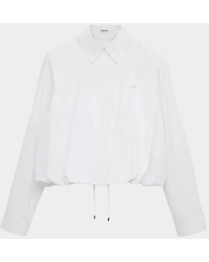 Loewe Logo Cotton-Blend Shirt - White