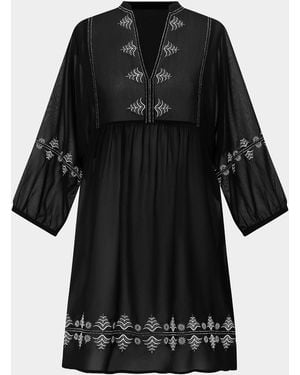 Miraclesuit Embroidered Mini Dress Coverup - Black