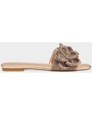 Stuart Weitzman Lotus Flat Slide Sandals - White