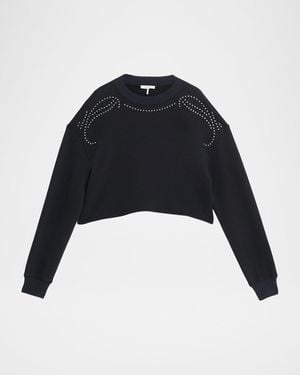 Rag & Bone Cropped Vintage Terry Sweatshirt - Blue