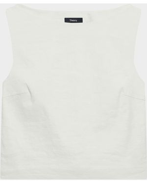 Theory Sleeveless Bateau-Neck Top - White
