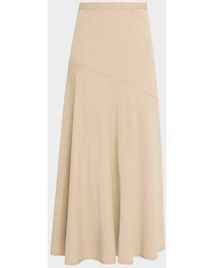 Adam Lippes Tess Cotton Twill Midi Skirt - Natural
